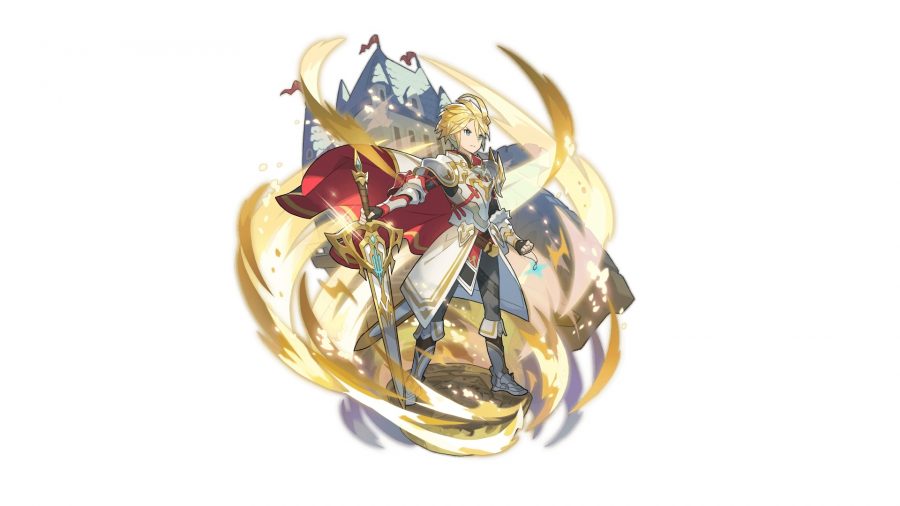 Dragalia Lost tier list light gala prince Un homme avec une épée entouré de lumière