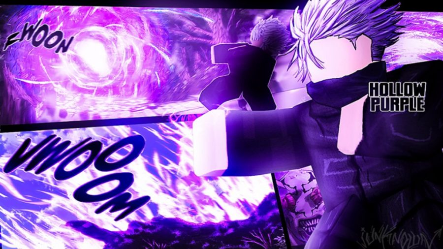 Un homme frappant sur un fond violet