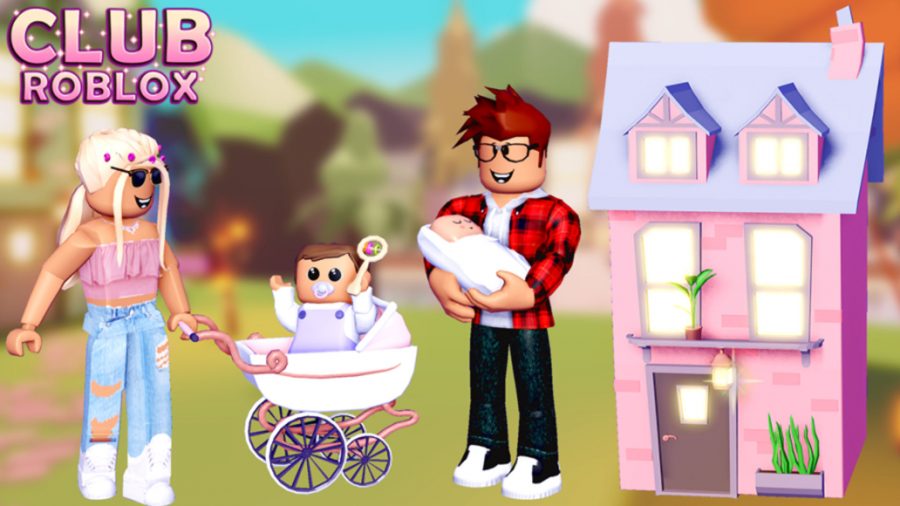 Une famille se tenait avec un landau devant une maison