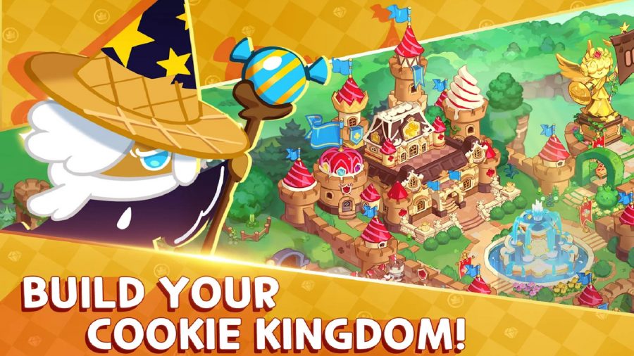 Un bonhomme en pain d'épice jetant un sort sur un château