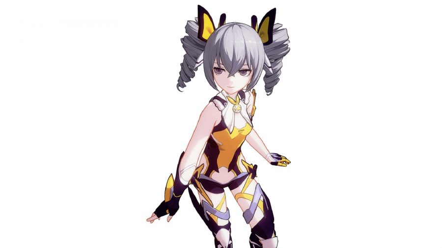 Bronya dans une tenue jaune et noire
