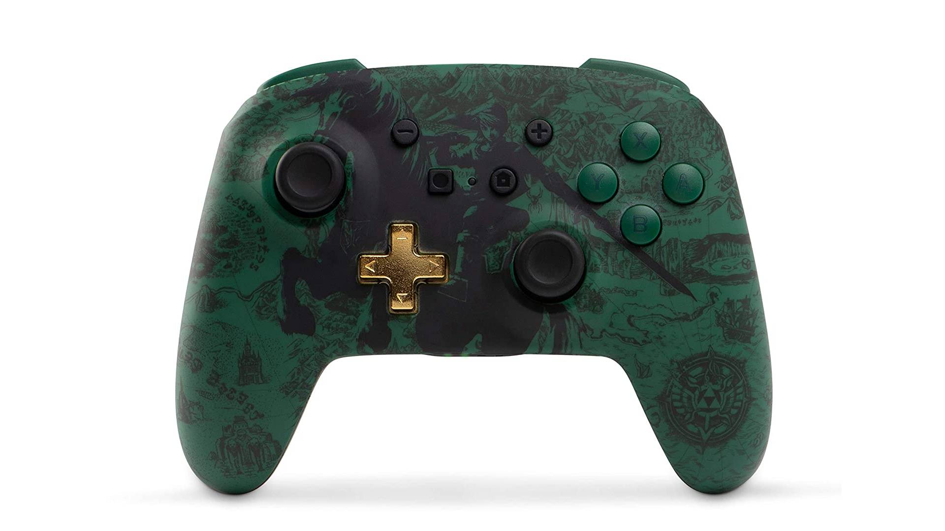 Une manette sans fil PowerA avec les détails de The Legend Of Zelda