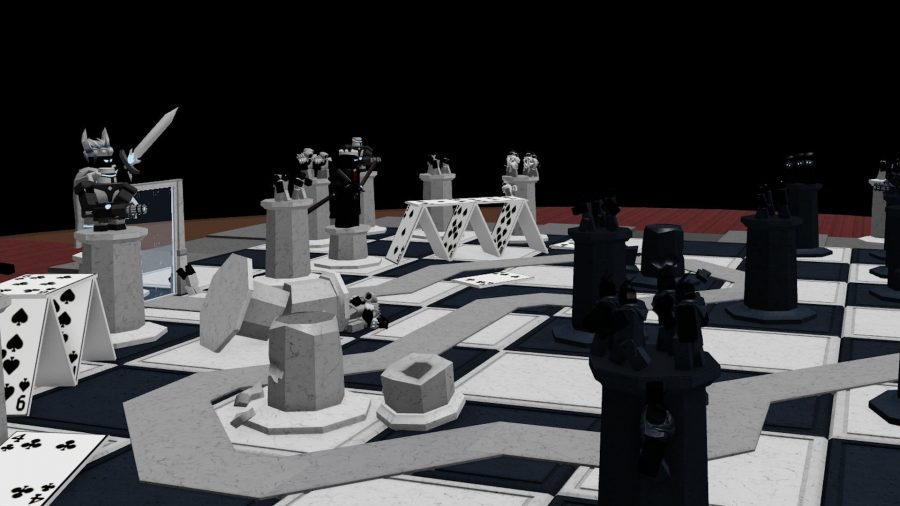 Une carte semblable aux échecs de Tower Defense Simulator