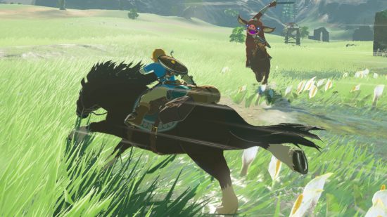 Des jeux comme Genshin Impact : Link sur son cheval dans Breath of the Wild